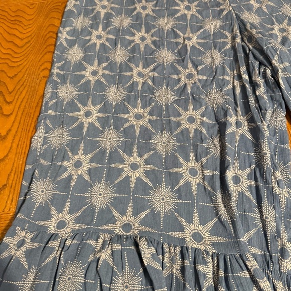 NEW Torrid Festi Tiered Flare Pull-on Pants Star Grid China Blue 4X Boho HIppie - Picture 5 of 14